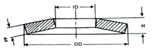 High Duty Safety Spring Washer Technical Drawing